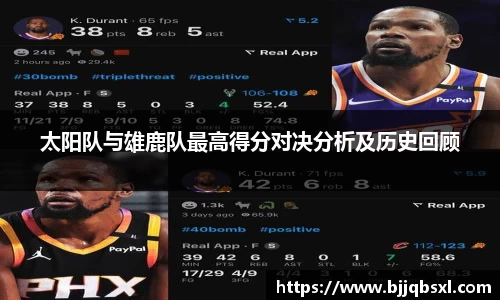 太阳队与雄鹿队最高得分对决分析及历史回顾